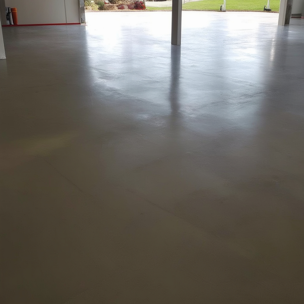 Smooth grey floor finish concept for a commercial space